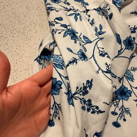 And Now This Blue White Floral Mini Dress Cottagecore Coquette Spring Medium NEW - Picture 5 of 9